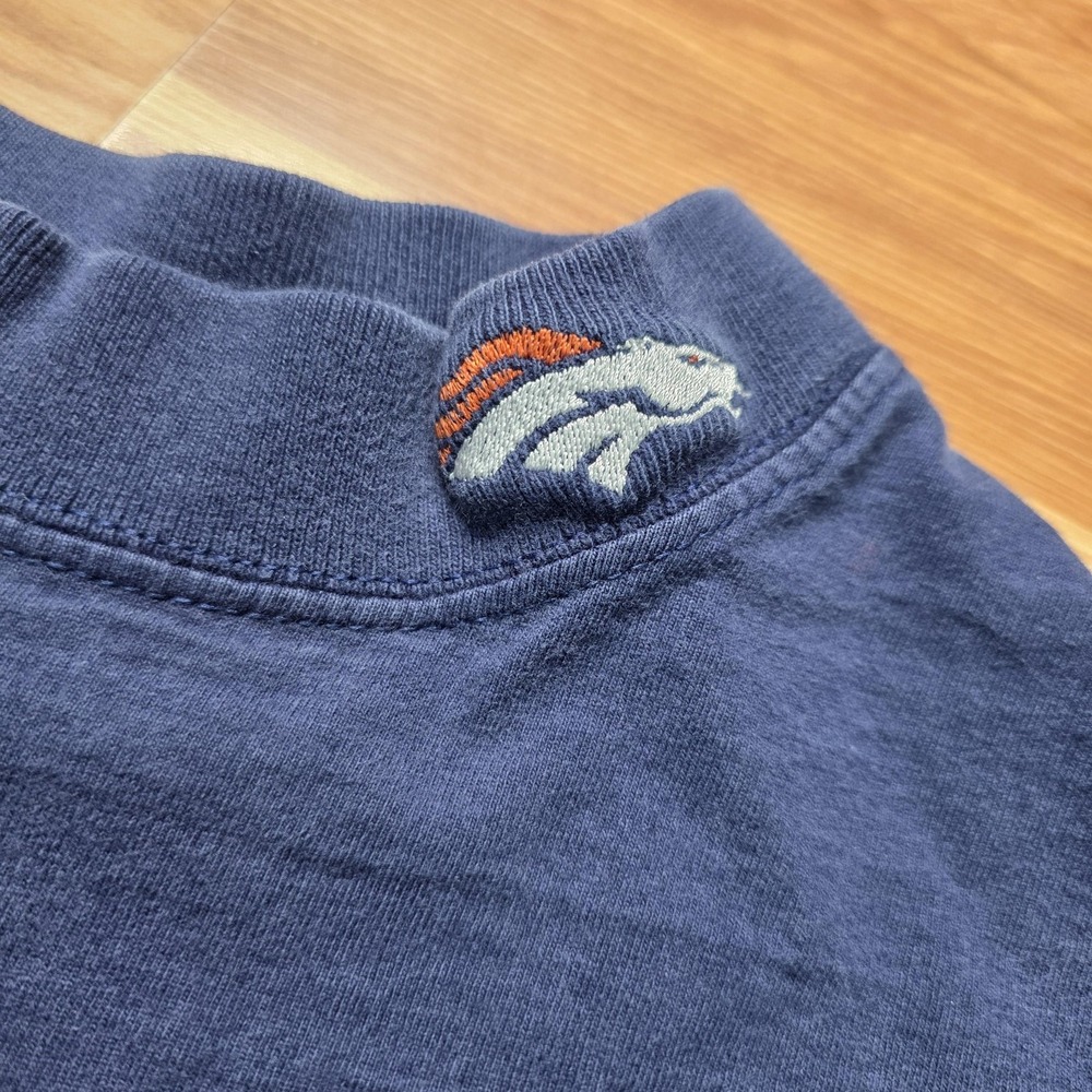 Vintage Denver Broncos Shirt Mens‎ XL Blue NFL Football Pro Player Mock Neck